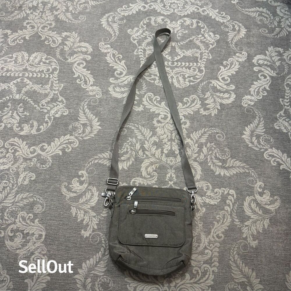 Baggallini Gray Crossbody Bag Unisex RFID Protection Adjustable Strap